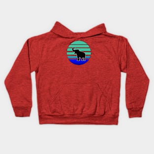 Retro Sunet Elephant Kids Hoodie